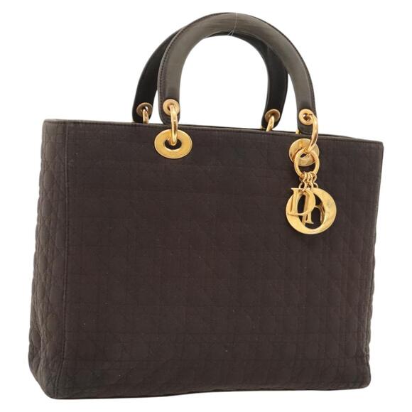 DIOR Canage Hand Bag Nylon Brown Gold - Picture 1 of 12